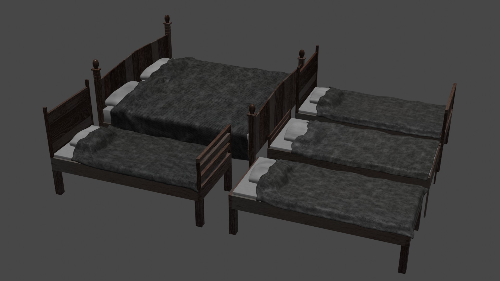 Wooden bed preview image 1